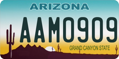 AZ license plate AAM0909