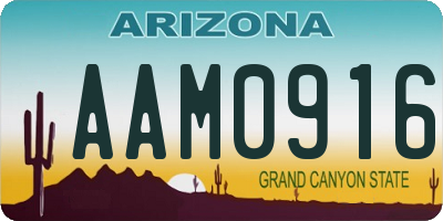 AZ license plate AAM0916