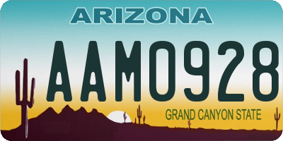 AZ license plate AAM0928