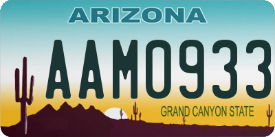 AZ license plate AAM0933