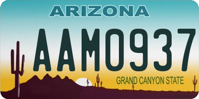 AZ license plate AAM0937
