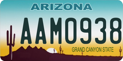 AZ license plate AAM0938
