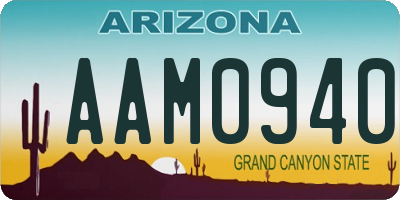 AZ license plate AAM0940