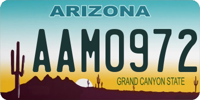 AZ license plate AAM0972