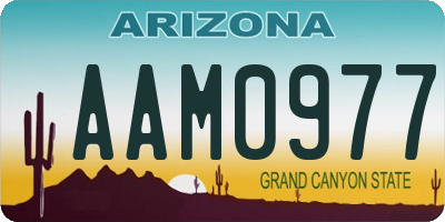 AZ license plate AAM0977