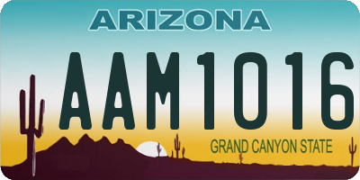 AZ license plate AAM1016