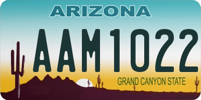 AZ license plate AAM1022