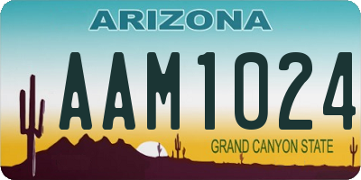 AZ license plate AAM1024