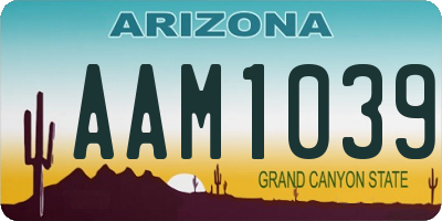 AZ license plate AAM1039