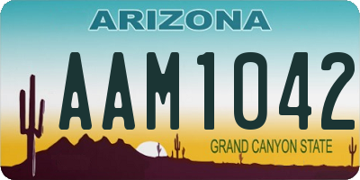 AZ license plate AAM1042