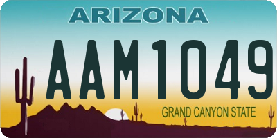 AZ license plate AAM1049