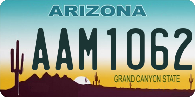 AZ license plate AAM1062