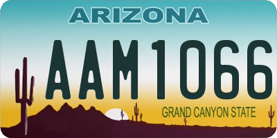 AZ license plate AAM1066