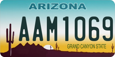 AZ license plate AAM1069