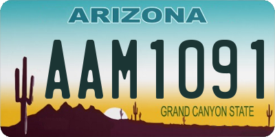 AZ license plate AAM1091