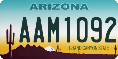 AZ license plate AAM1092