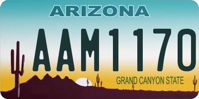AZ license plate AAM1170