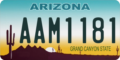 AZ license plate AAM1181