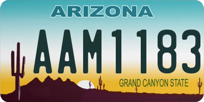 AZ license plate AAM1183