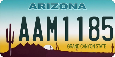 AZ license plate AAM1185