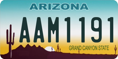 AZ license plate AAM1191