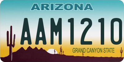 AZ license plate AAM1210