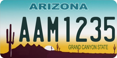 AZ license plate AAM1235