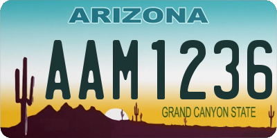 AZ license plate AAM1236