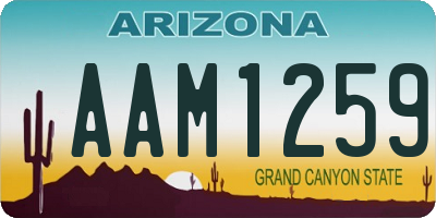 AZ license plate AAM1259