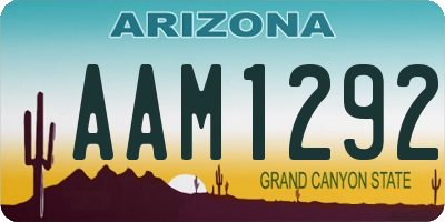 AZ license plate AAM1292