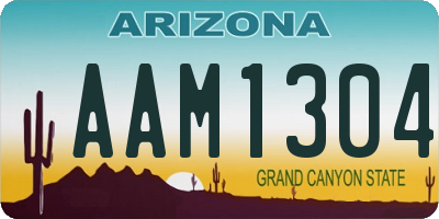AZ license plate AAM1304