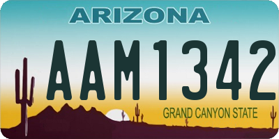 AZ license plate AAM1342