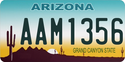 AZ license plate AAM1356