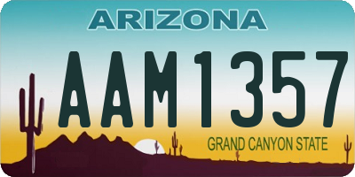 AZ license plate AAM1357