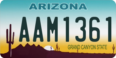 AZ license plate AAM1361