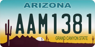 AZ license plate AAM1381