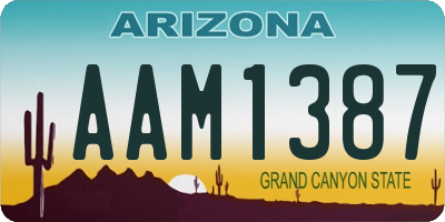 AZ license plate AAM1387