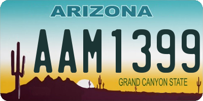 AZ license plate AAM1399