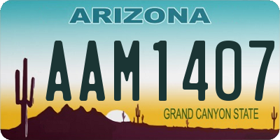 AZ license plate AAM1407