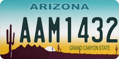 AZ license plate AAM1432