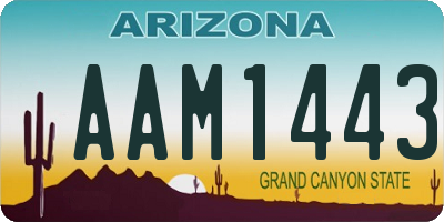 AZ license plate AAM1443