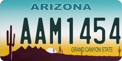 AZ license plate AAM1454