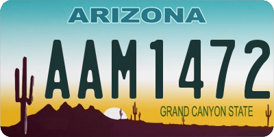 AZ license plate AAM1472