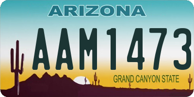 AZ license plate AAM1473