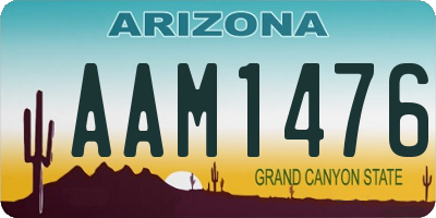 AZ license plate AAM1476