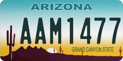AZ license plate AAM1477