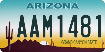 AZ license plate AAM1481