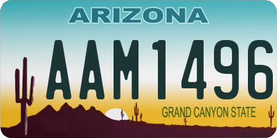 AZ license plate AAM1496