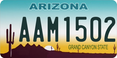 AZ license plate AAM1502