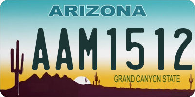 AZ license plate AAM1512